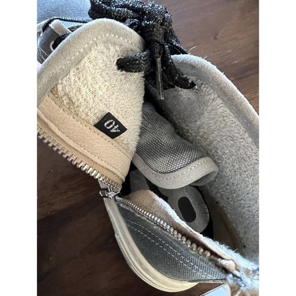 P448 Sally Denim High Top Sneakers Size 40 Side Zip - Picture 7 of 7